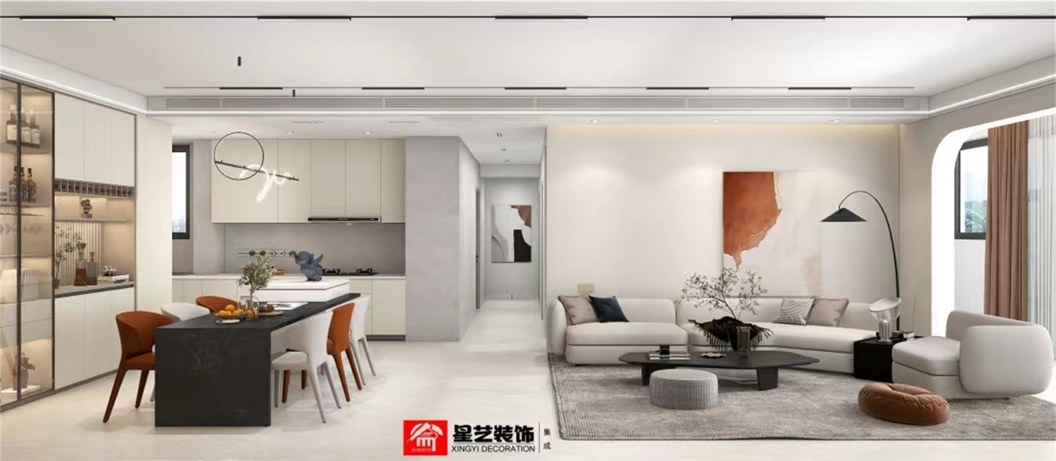 地質職工生活區120平現代簡約餐廳裝修效果圖
